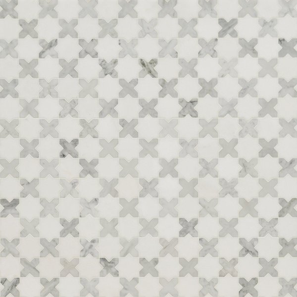 Msi Vera Anne Pattern 11.81 In. X 11.81 In. X 10Mm Polished Mosaic Marble Floor And Wall Tile, 10PK ZOR-MD-0536
